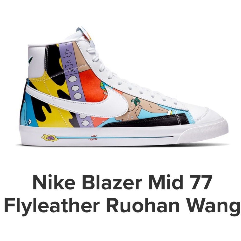 Ruohan Wang x Nike Blazer Mid Flyleather Sz 4